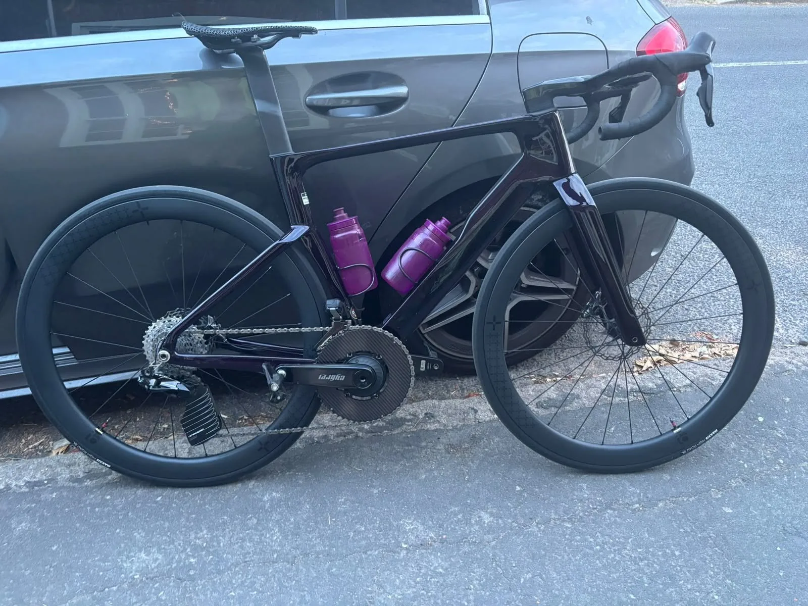 Purple aero road bike with 10PLUS road wheels, 45mm